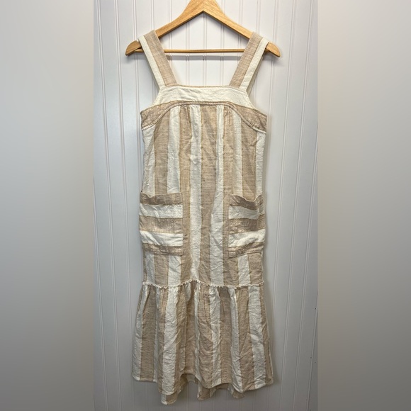 Maeve Anthropologie Striped Tonal  MIDI Dress Size XS Pockets Sleeveless‎ - Picture 3 of 8